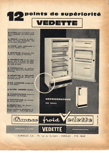 Publicite 1961 vedette - publicite,